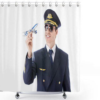 Personality  The Pilot Model Airplane Shower Curtains