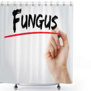 Personality  Hand Writing Fungus With Marker Shower Curtains