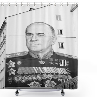 Personality  Portrait Marshal Zhukov. Shower Curtains