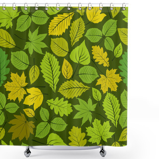 Personality  Different Leaves Seamless Pattern, Vector Natural Endless Backgr Shower Curtains