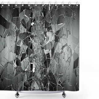 Personality  Pieces Of Broken Or Shattered Glass  Shower Curtains