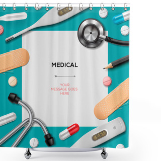Personality  Medical Template With Medicine Equipment Shower Curtains