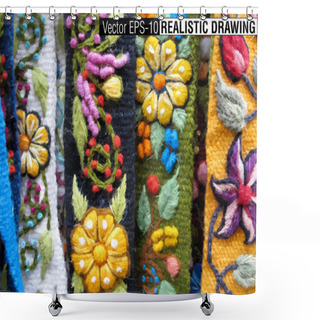 Personality  South America Indian Woven Fabrics Shower Curtains