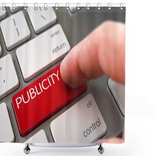 Personality  Publicity - Keyboard Key Concept. 3D. Shower Curtains