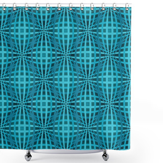 Personality  Seamless Blue Bulged Stripes Vector Pattern. Shower Curtains