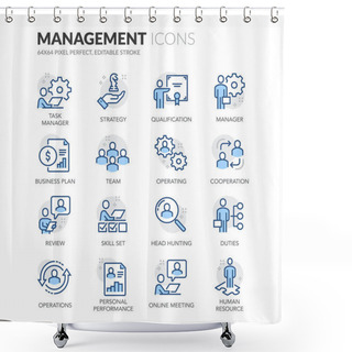 Personality  Line People Management Icons Shower Curtains