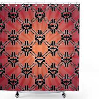 Personality  Red Background With Pistols And Hearts Shower Curtains