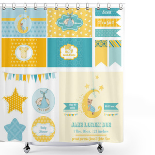 Personality  Baby Shower Sleeping Bear Theme  - For Party, Scrapbook Shower Curtains