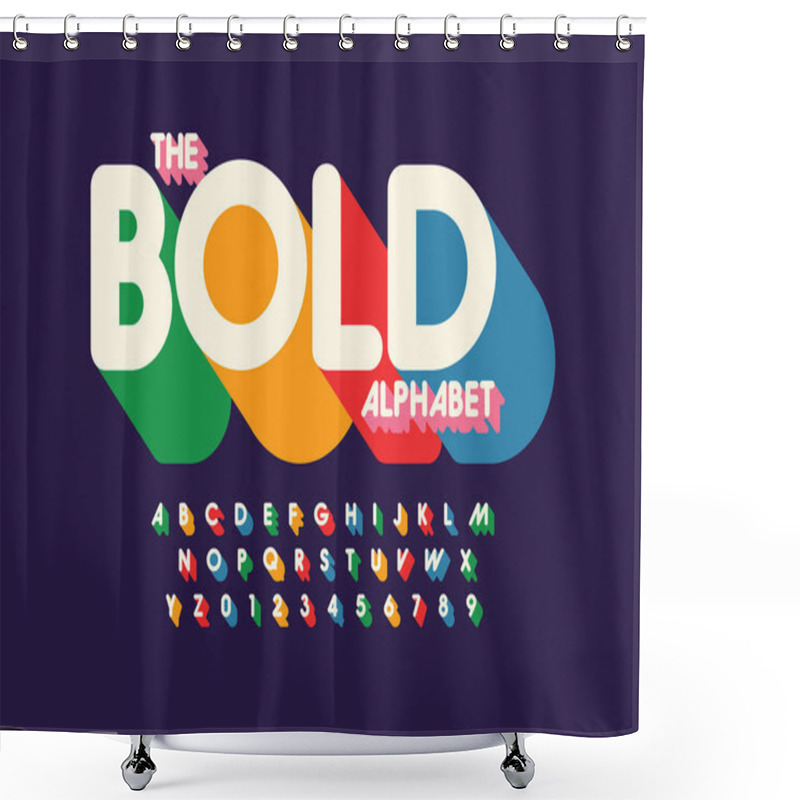 Personality  Colored alphabet template, simple style. shower curtains