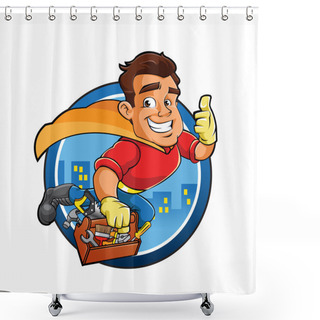 Personality  Superhero Handyman Shower Curtains
