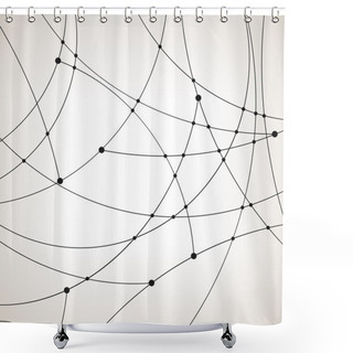 Personality  Geometric Vector Pattern,curves And Nodes Shower Curtains