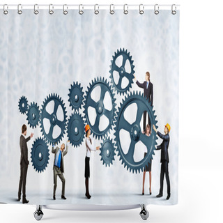 Personality  Teamwork Concept Shower Curtains