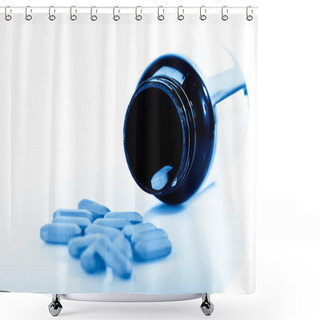 Personality  Pills Pouring Out Of The Bottle Shower Curtains