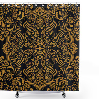 Personality  Vector Seamless Gold Pattern With Art Ornament. Vintage Elements For Design In Victorian Style Shower Curtains