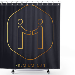 Personality  Agreement Golden Line Premium Logo Or Icon Shower Curtains