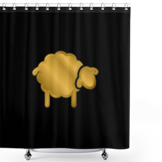 Personality  Black Sheep Gold Plated Metalic Icon Or Logo Vector Shower Curtains