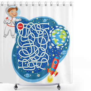 Personality  Maze Game With Solution. Funny Cartoon Character Shower Curtains