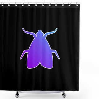 Personality  Big Fly Blue Gradient Vector Icon Shower Curtains