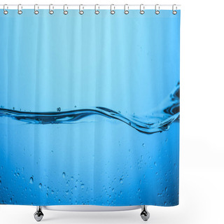 Personality  Flowing Pure Water Texture With Drops, Isolated On Blue Shower Curtains