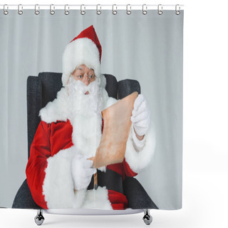 Personality  Santa Claus With Wish List Shower Curtains
