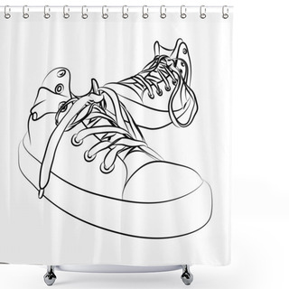 Personality  Vector Sneakers Shower Curtains