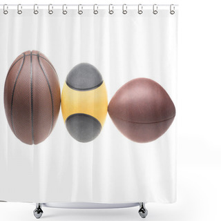 Personality  Sport Balls In A Row Shower Curtains