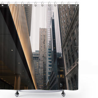 Personality  Illuminated Entrance Of Building On Urban Street In Midtown Of New York City Shower Curtains