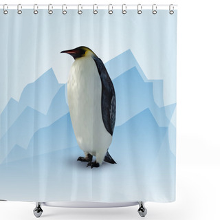 Personality  Vector Illustration Of Penguin Shower Curtains