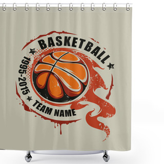 Personality  Basketball Vector Art Shower Curtains