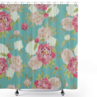 Personality  Vintage Knitted Pattern Shower Curtains