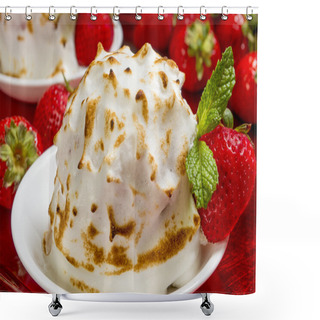 Personality  Strawberry Baked Alaska Shower Curtains