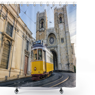 Personality  Yellow Tram, Lisbon, Portugal Shower Curtains