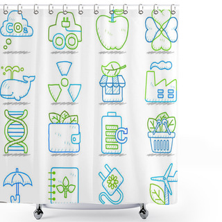 Personality  ECO Icon Set Shower Curtains