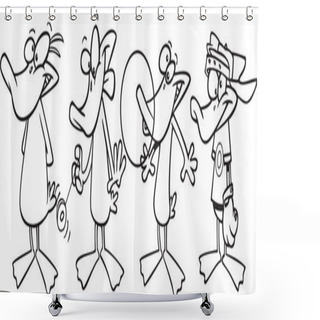 Personality  Ducks In A Row Shower Curtains
