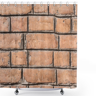 Personality  Close-up View Of Brown Aged Brick Wall Background Shower Curtains