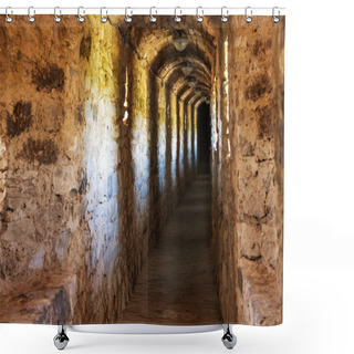 Personality  Dark Corridor In Dungeon Shower Curtains
