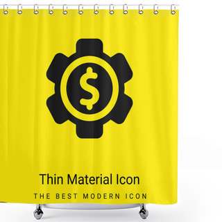 Personality  Bank Settings Minimal Bright Yellow Material Icon Shower Curtains