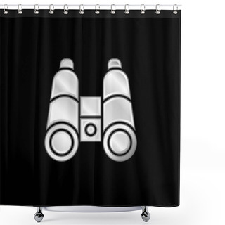 Personality  Binocular Silver Plated Metallic Icon Shower Curtains