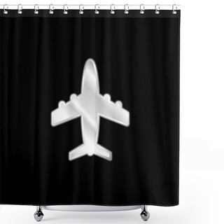 Personality  Airliner Silver Plated Metallic Icon Shower Curtains