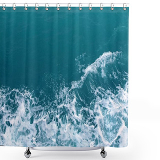 Personality  Splash Of Blue Sea Wave Water Shower Curtains
