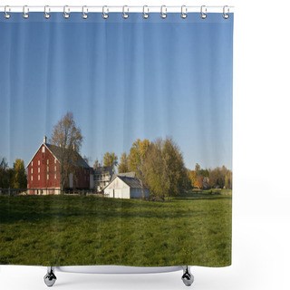 Personality  Traditional Farm Buildings Shower Curtains