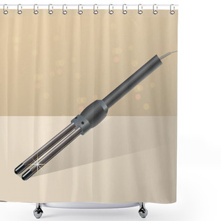 Personality  Electric Hair Curler Vector Illustration  Shower Curtains