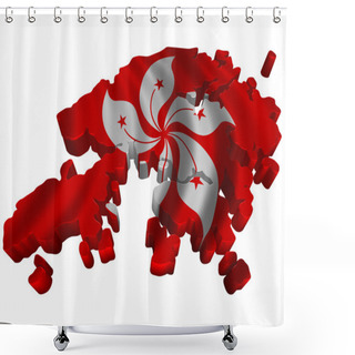 Personality  Flag And Map Of Hong-Kong Shower Curtains