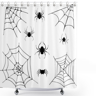 Personality  Spiders And Cobwebs  Elements Shower Curtains