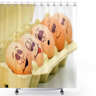 Personality  Egg Heads Shower Curtains