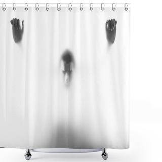 Personality  Couple Behind The Window 4 Shower Curtains