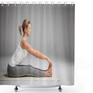 Personality  Woman Sitting In Yoga Position  Shower Curtains