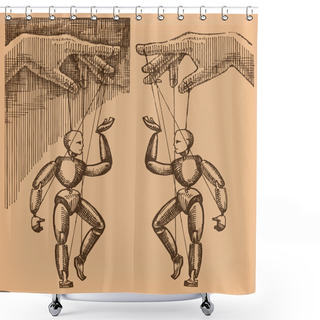 Personality  Puppet. Vector Format Shower Curtains