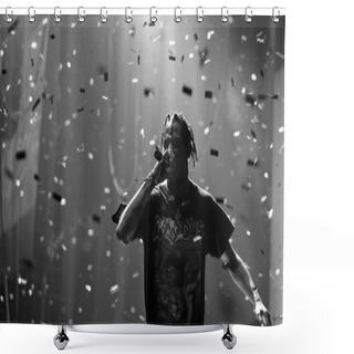Personality  Travis Scott Performing In Moscow Shower Curtains