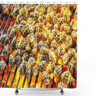 Personality  Snails Barbecue Grill Cooking Seafood. Shower Curtains